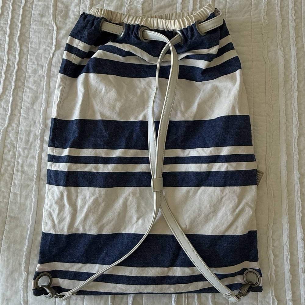 Vtg Polo Ralph Lauren Jeans Co Bag Blue‎ Stripe Backpack Nautical Y2K Boat